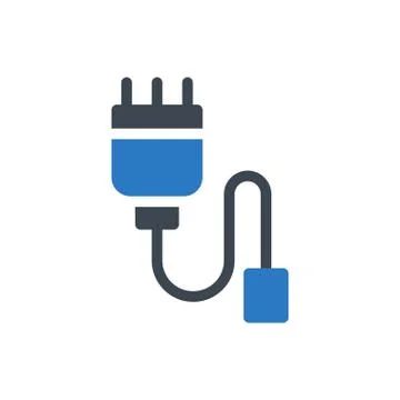 Data cable glyph color icon Stock Illustration