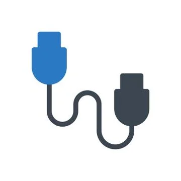 Data cable glyph colour icon Stock Illustration