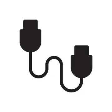 Data cable glyph flat icon Stock Illustration