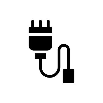 Data cable glyph flat icon Stock Illustration