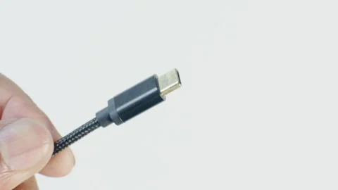 Data Cable In a Hand Stock Footage 248775006