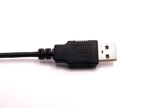 Data cable port usb close up isolated on white background Stock Photos