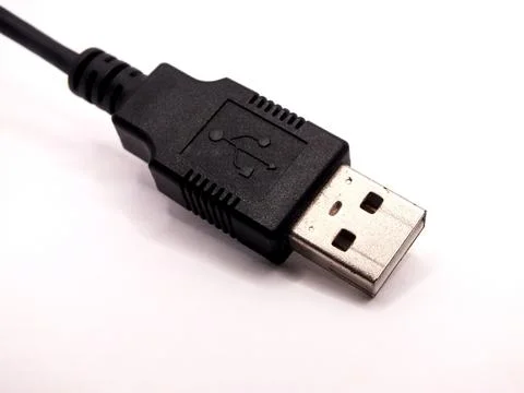 Data cable port usb close up isolated on white background Stock Photos