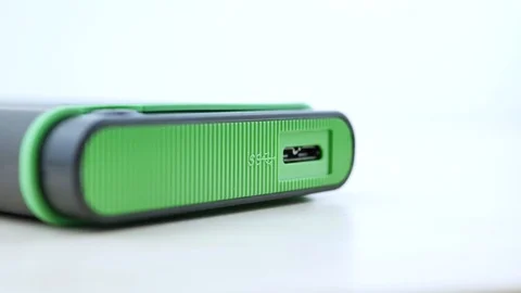 Data Cable with SSD and blue USB flash drive Video stock 90569880