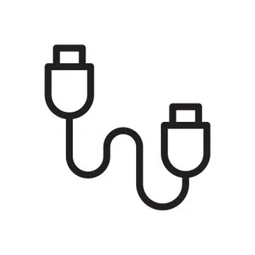 Data cable thin line icon Stock Illustration