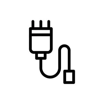 Data cable thin line icon Stock Illustration