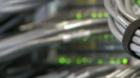 Data cables connected to network Stock Footage 45373168