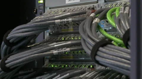 Data cables connected to powerful server computer Stock Footage 44444655