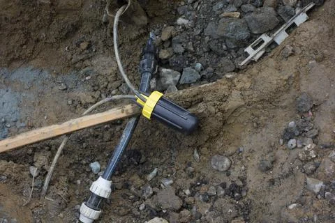 Data cables for online communication 库存照片