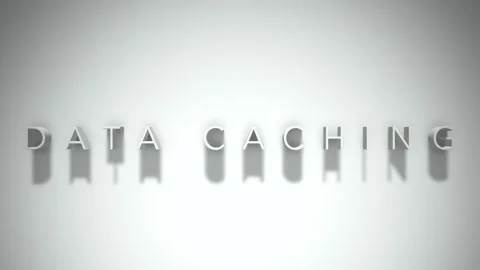 Data caching 3D title animation white text on a white background Stock Footage 298897614