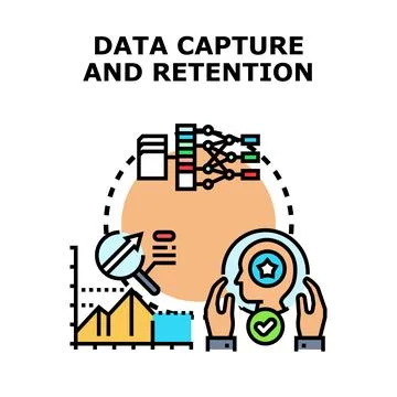 Data capture and retention creating analytical insights Illustrazione stock