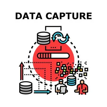 Data capture process analyzing information and management イラスト素材