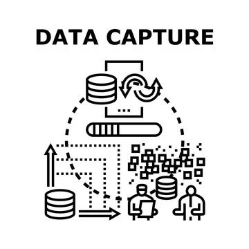 Data capture process analyzing information and management イラスト素材