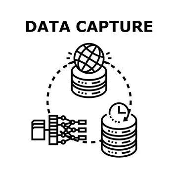 Data capturing process with global network storage Stock Illustration