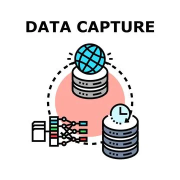 Data capturing process with global network storage Stock Illustration