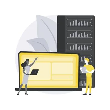 Data center abstract concept vector illustration. Illustrazione stock