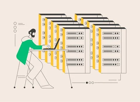 Data center abstract concept vector illustration. 스톡 일러스트