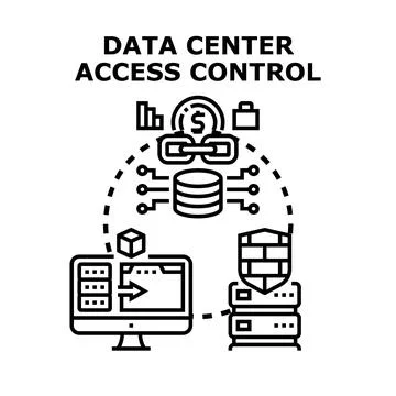 Data center access control system protecting digital information Stock Illustration