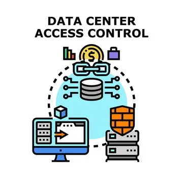 Data center access control system protecting digital information 스톡 일러스트