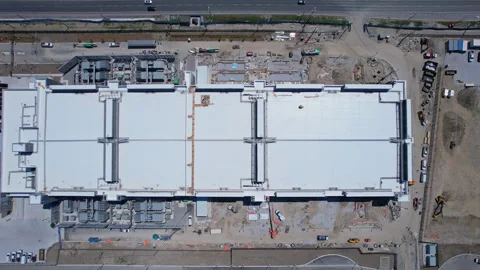 Data center aerial view, cloud storage infrastructure, big data server and .. Stock Footage 336511992