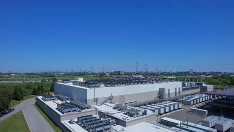Data center aerial view, cloud storage infrastructure, big data server and .. Видео 336512310