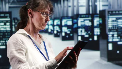 Data center with AI server rigs Stock Footage 247902241