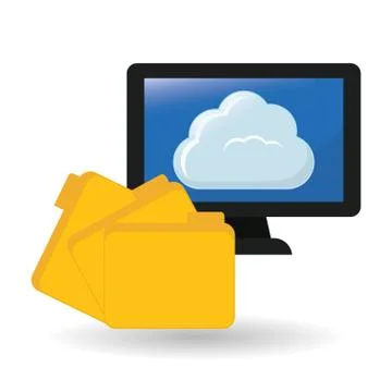 Data center and computer, design 스톡 일러스트