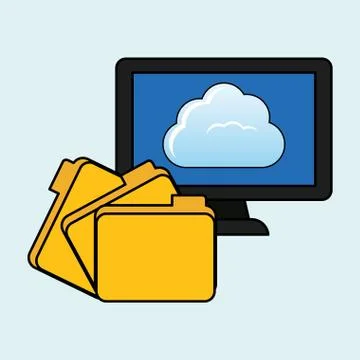 Data center and computer, design, vector illustration Illustrazione stock