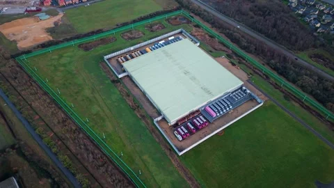 Data center and cooling ventilation systems, AI quantum cloud IT, Aerial view Stock Footage 327721984