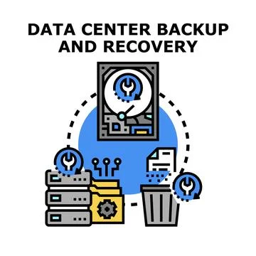 Data center backup and recovery system optimizing information Stock Illustration