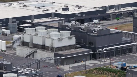 Data center in Belgium. Power of AI, cloud services and big data computing. Video stock 320069865
