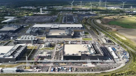 Data center, big data, cloud services and AI technology. Saint Ghislain, under Stock Footage 318443892