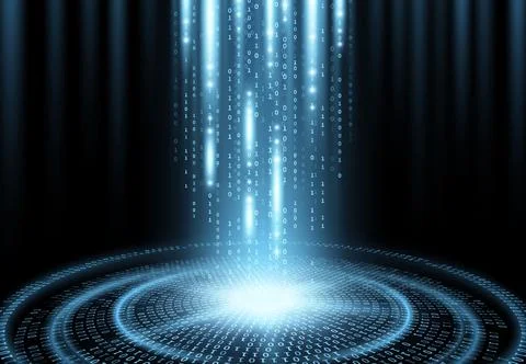 Data center, big data wave and cloud information Stock Illustration