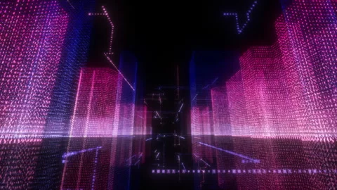 Data center, binary and code, database with cyber and global network, digital Stock Footage 241552579