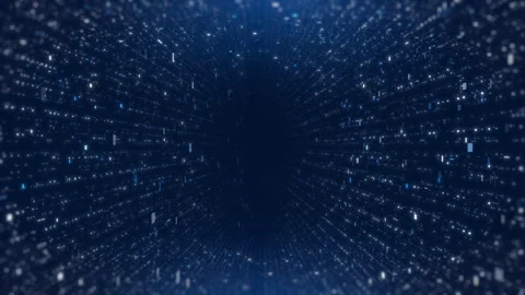 Data center binary code running, big data for business, dark blue digital c.. Stock Footage 242400203