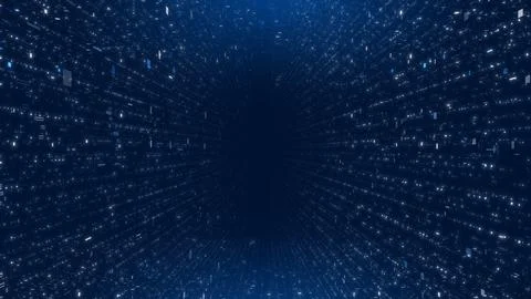 Data center binary code running, big data for business, dark blue digital c.. 写真素材