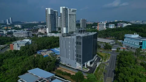 Data center building cloud cyber cloud technology infrastructure. Gorgeous Stock Footage 329031714