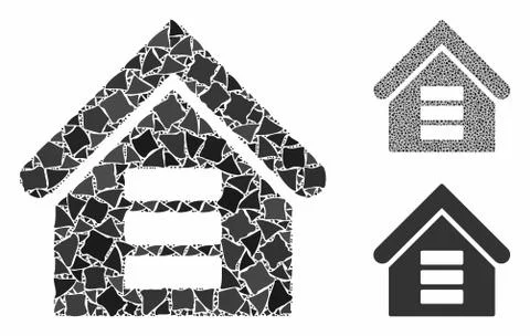 Data center building Composition Icon of Ragged Parts Stock Illustration