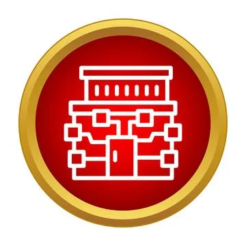Data center building icon representing network technology Stockillustratie