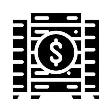 Data center business intelligence glyph icon vector illustration Illustrazione stock