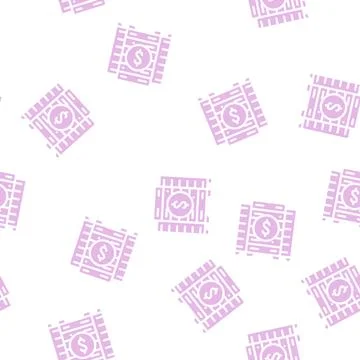 Data center business intelligence glyph vector seamless pattern Stock Illustration