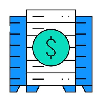 Data center business intelligence icon color illustration Illustrazione stock