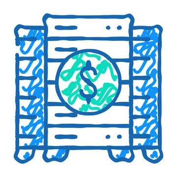 Data center business intelligence icon doodle illustration Illustrazione stock