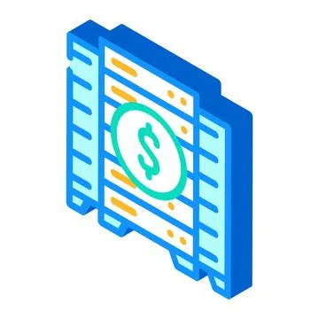 Data center business intelligence isometric icon vector illustration Stock Illustration