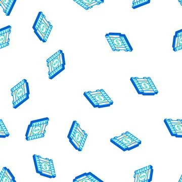 Data center business intelligence isometric icon seamless pattern Stock Illustration