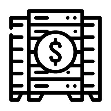 Data center business intelligence line icon vector illustration Stock Illustration