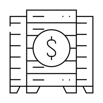 Data center business intelligence line icon vector illustration Stockillustratie