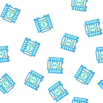 Data center business intelligence vector seamless pattern Stock Illustration