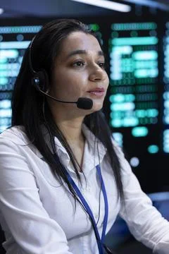 Data center call center admin responsible for providing logistics support Foto stock