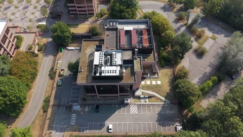 Data Center Campus for Cloud Computing AI Aerial View Stock Footage 343384118